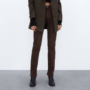 Zara brown jeans - high waist split seam jeans